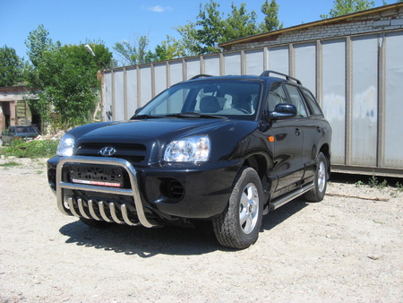 Кенгурятник d57 низкий c защитой картера Hyundai Santa Fe Classic (Таганрог) HSFT007