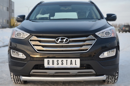 Защита переднего бампера d76 дуга RUSSTAL Hyundai Santa Fe (2012-2015) HSFZ-001219