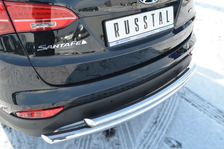 Защита заднего бампера d63х63 дуга RUSSTAL Hyundai Santa Fe (2012-2015) HSFZ-001226