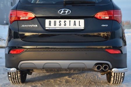 Защита заднего бампера уголки RUSSTAL Hyundai Santa Fe (2012-2015) HSFZ-001228