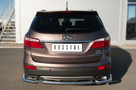 Защита заднего бампера d63 дуга RUSSTAL Hyundai Santa Fe Grand (2014-2015) HSFZ-002012