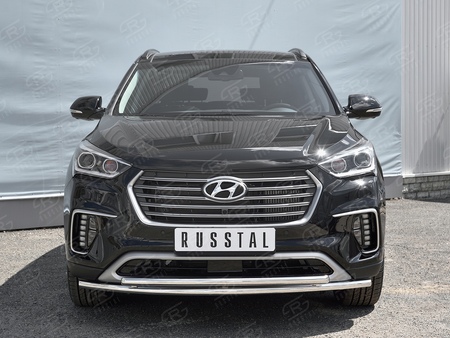 Защита переднего бампера d42 дуга-d42 дуга RUSSTAL Hyundai Santa Fe Grand (2016-2018) HSFZ-002731