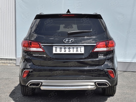 Защита заднего бампера d63 дуга RUSSTAL Hyundai Santa Fe Grand (2016-2018) HSFZ-002740