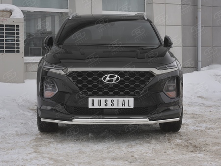 Защита переднего бампера d42 секции-d42 дуга RUSSTAL Hyundai Santa Fe (2018-2020) HSFZ-003166