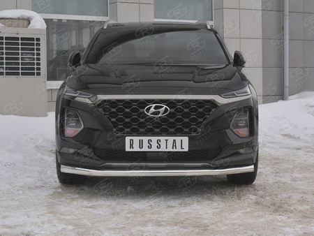 Защита переднего бампера d63 секции RUSSTAL Hyundai Santa Fe (2018-2020) HSFZ-003167