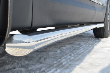 Пороги труба d76 вариант 1 RUSSTAL Hyundai Santa Fe (2009-2011) HST-0007671