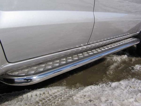 Защита порогов d42 с листом Hyundai Tucson (2004-2010) HT010