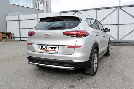 Защита заднего бампера d57 длинная Hyundai Tucson (2018-2021) HT18008