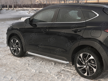 Пороги труба d63 вариант 3 RUSSTAL Hyundai Tucson (2018-2021) HTT-0031003
