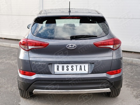 Защита заднего бампера 75х42 дуга (кроме Hi-Tech) RUSSTAL Hyundai Tucson (2015-2017) HTZ-002238