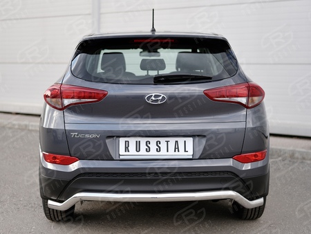 Защита заднего бампера d63 на (кроме Hi-Tech) RUSSTAL Hyundai Tucson (2015-2017) HTZ-002239