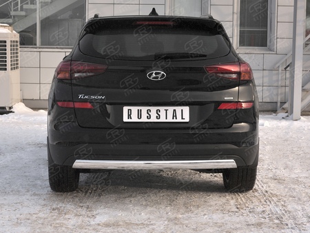 Защита заднего бампера d75х42 дуга RUSSTAL Hyundai Tucson (2018-2021) HTZ-003102