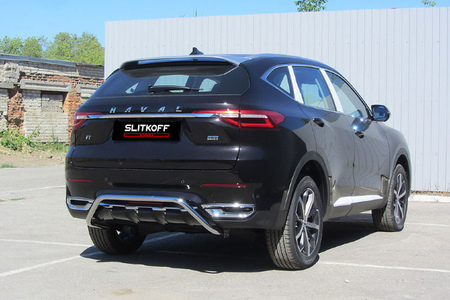 Защита заднего бампера d42 скоба Haval F7x (2019-2021) HavF7010