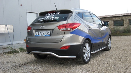 Защита заднего бампера d57 волна Hyundai ix35 (2010-2015) Hix35-008