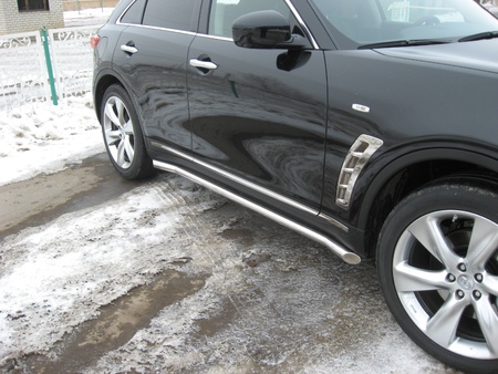 Защита порогов d57 с гибами Infiniti FX35/FX50 (2008-2014) IN.FX007