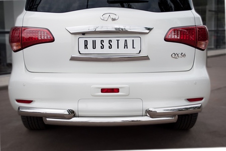 Защита заднего бампера d76 76х2 RUSSTAL Infiniti QX56 (2010-2014) INZ-000850