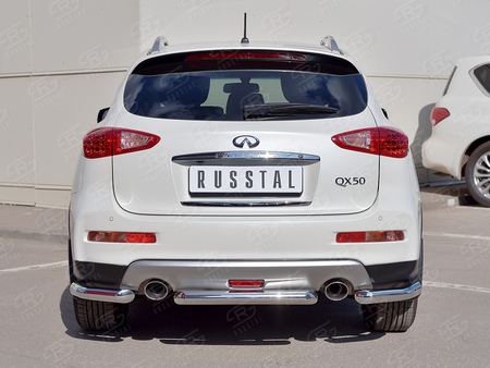 Защита заднего бампера уголки d63 секция RUSSTAL Infiniti QX50 (2016-2018) IQX5Z-002358