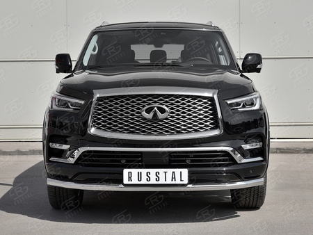 Защита переднего бампера d63 секции RUSSTAL Infiniti QX80 (2018-2019) IQX8Z-003007