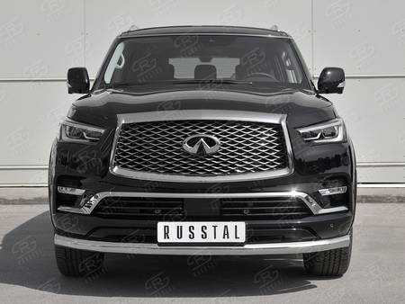 Защита переднего бампера d76 секции RUSSTAL Infiniti QX80 (2018-2019) IQX8Z-003008