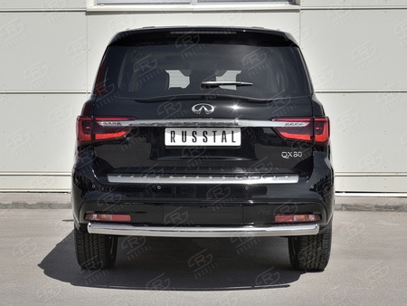 Защита заднего бампера d76 дуга RUSSTAL Infiniti QX80 (2018-2019) IQX8Z-003014