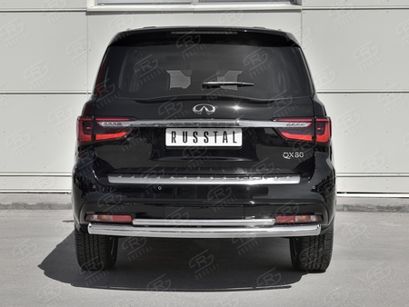 Защита заднего бампера d76 дуга-d42 дуга RUSSTAL Infiniti QX80 (2018-2019) IQX8Z-003015