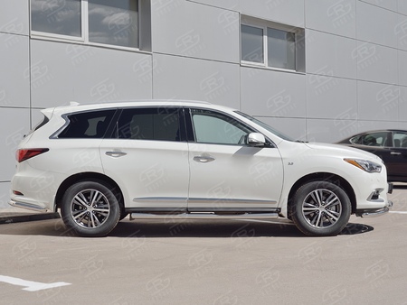 Пороги труба d76 с накладкой вариант 3 RUSSTAL Infiniti QX60 (2016-2021) IQXT-0026833