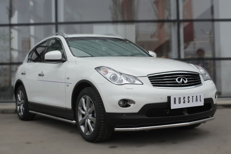 Защита переднего бампера d42 секции RUSSTAL Infiniti QX50 (2014-2016) IQXZ-001965