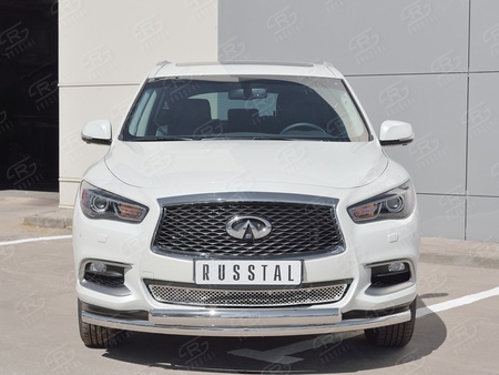 Защита переднего бампера d63 дуга-d75х42 дуга RUSSTAL Infiniti QX60 (2016-2021) IQXZ-002677