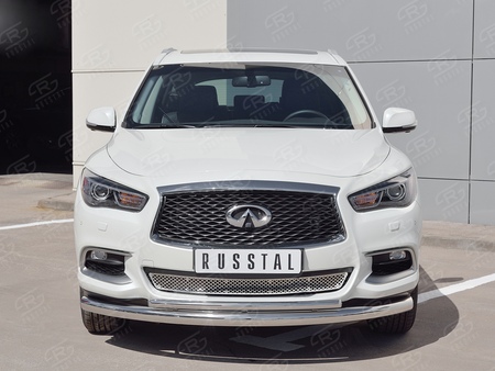 Защита переднего бампера d76 дуга-d42 дуга RUSSTAL Infiniti QX60 (2016-2021) IQXZ-002679