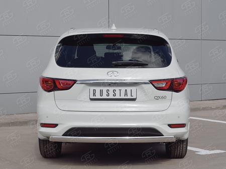 Защита заднего бампера d75х42 дуга RUSSTAL Infiniti QX60 (2016-2021) IQXZ-002684