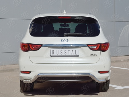 Защита заднего бампера d63 на RUSSTAL Infiniti QX60 (2016-2021) IQXZ-002685