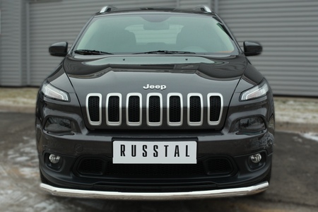 Защита переднего бампера d63 секции RUSSTAL Jeep Cherokee (2014-2018) JCZ-001982