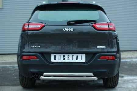 Защита заднего бампера d63 дуга d42 дуга RUSSTAL Jeep Cherokee (2014-2018) JCZ-001992