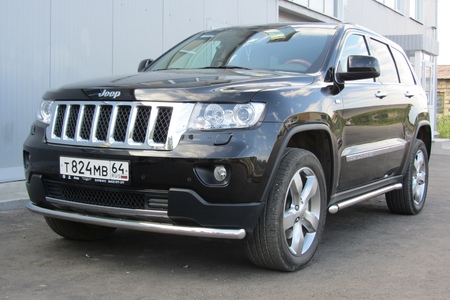 Защита переднего бампера d57 радиусная  Jeep Grand Cherokee (2011-2023) JGCH004