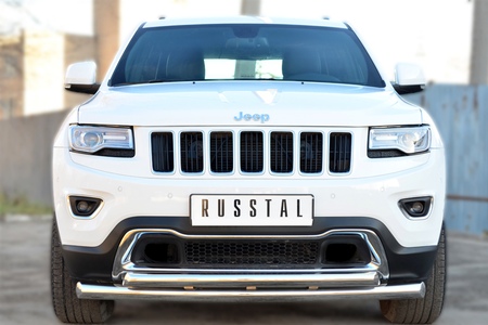 Защита переднего бампера d76 дуга d63 дуга RUSSTAL Jeep Grand Cherokee (2013-2023) JGCZ-001526