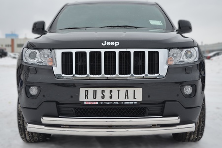 Защита переднего бампера d76х63 дуги RUSSTAL Jeep Grand Cherokee (2012-2022) JGZ-001193
