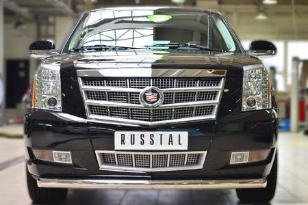 Защита переднего бампера d76 дуга RUSSTAL Cadillac Escalade (2007-2015) KEZ-001686