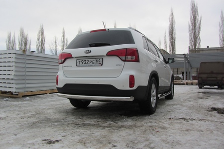 Защита заднего бампера d76 радиусная Kia Sorento (2013-2015) KS13-009