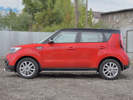 Пороги труба d42 вариант 3 RUSSTAL Kia Soul (2017-2019) KSOT-0027523