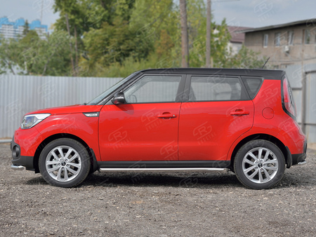 Пороги труба d63 вариант 1 RUSSTAL Kia Soul (2017-2019) KSOT-0027531