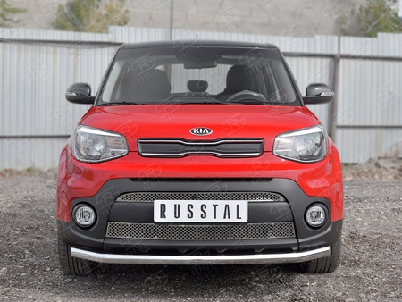 Защита переднего бампера d63 секции RUSSTAL Kia Soul (2017-2019) KSOZ-002749