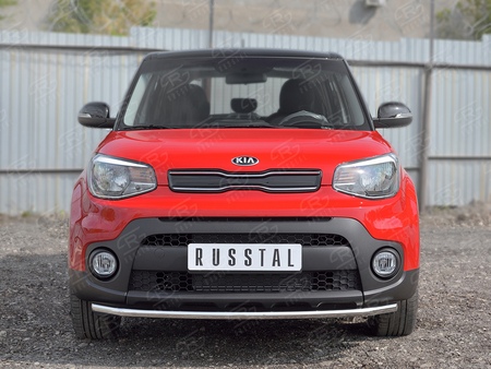 Защита переднего бампера d42 секции RUSSTAL Kia Soul (2017-2019) KSOZ-002750