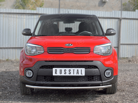 Защита переднего бампера d42 секции RUSSTAL Kia Soul (2017-2019) KSOZ-002750