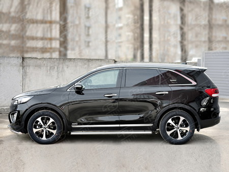 Пороги труба d63 вариант 1 RUSSTAL Kia Sorento Prime Crdi (2015-2018) KSPT-0022111