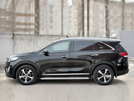 Пороги труба d63 вариант 2 RUSSTAL Kia Sorento Prime Crdi (2015-2018) KSPT-0022112