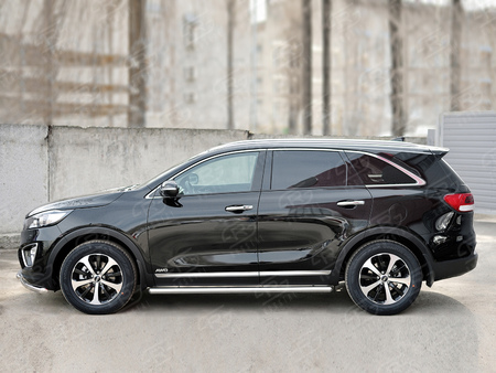 Пороги труба d63 вариант 3 RUSSTAL Kia Sorento Prime Crdi (2015-2018) KSPT-0022113