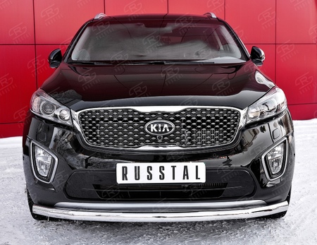 Защита переднего бампера d63 секции RUSSTAL Kia Sorento Prime Crdi (2015-2018) KSPZ-002206