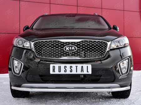 Защита переднего бампера d42 секции RUSSTAL Kia Sorento Prime Crdi (2015-2018) KSPZ-002208