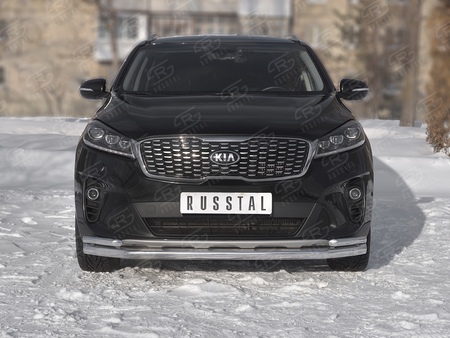 Защита переднего бампера d63 секции-d42 уголки RUSSTAL Kia Sorento Prime (2018-2020) KSPZ-003137