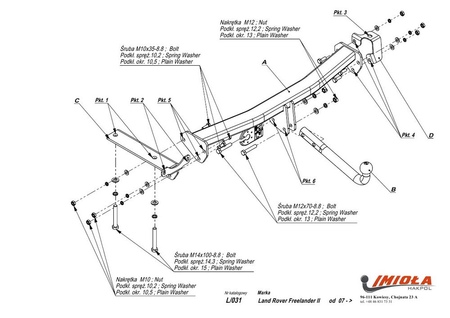 Фаркоп Imiola для Land Rover Freelander (2008-2014) L.031